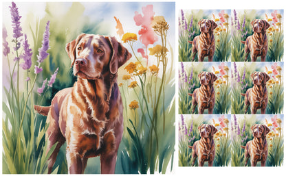 DecoCraft - Scenic Tiles Series - Watercolor Pets - Chesapeake Bay Retriever