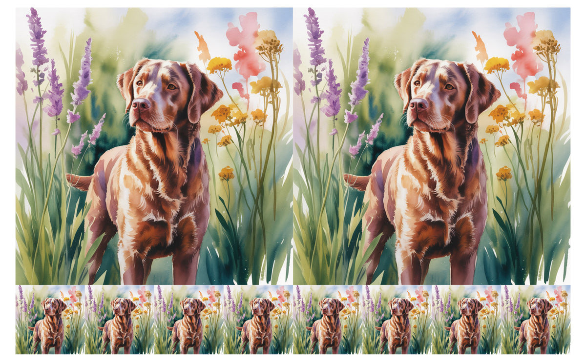 DecoCraft - Scenic Tiles Series - Watercolor Pets - Chesapeake Bay Retriever
