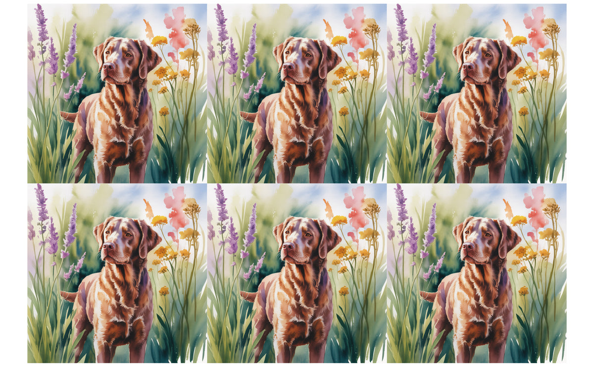 DecoCraft - Scenic Tiles Series - Watercolor Pets - Chesapeake Bay Retriever