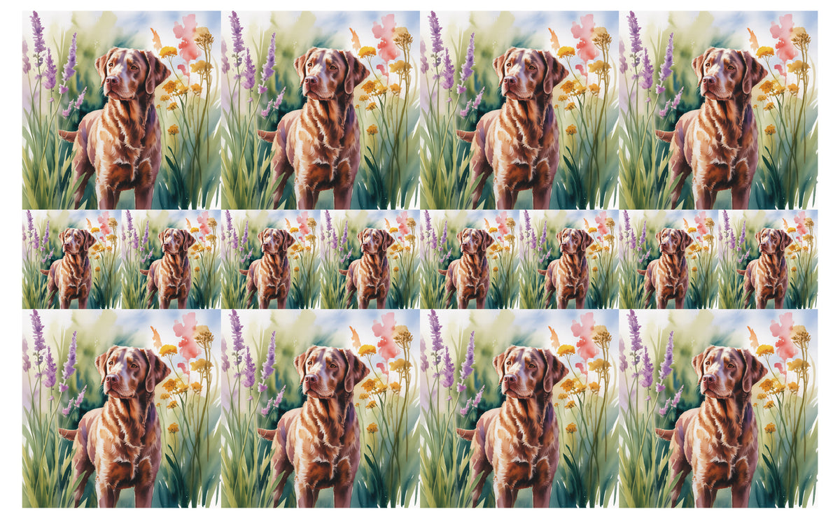 DecoCraft - Scenic Tiles Series - Watercolor Pets - Chesapeake Bay Retriever