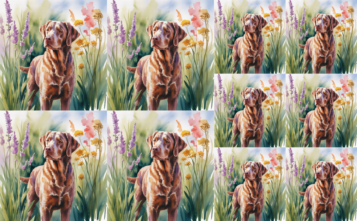 DecoCraft - Scenic Tiles Series - Watercolor Pets - Chesapeake Bay Retriever