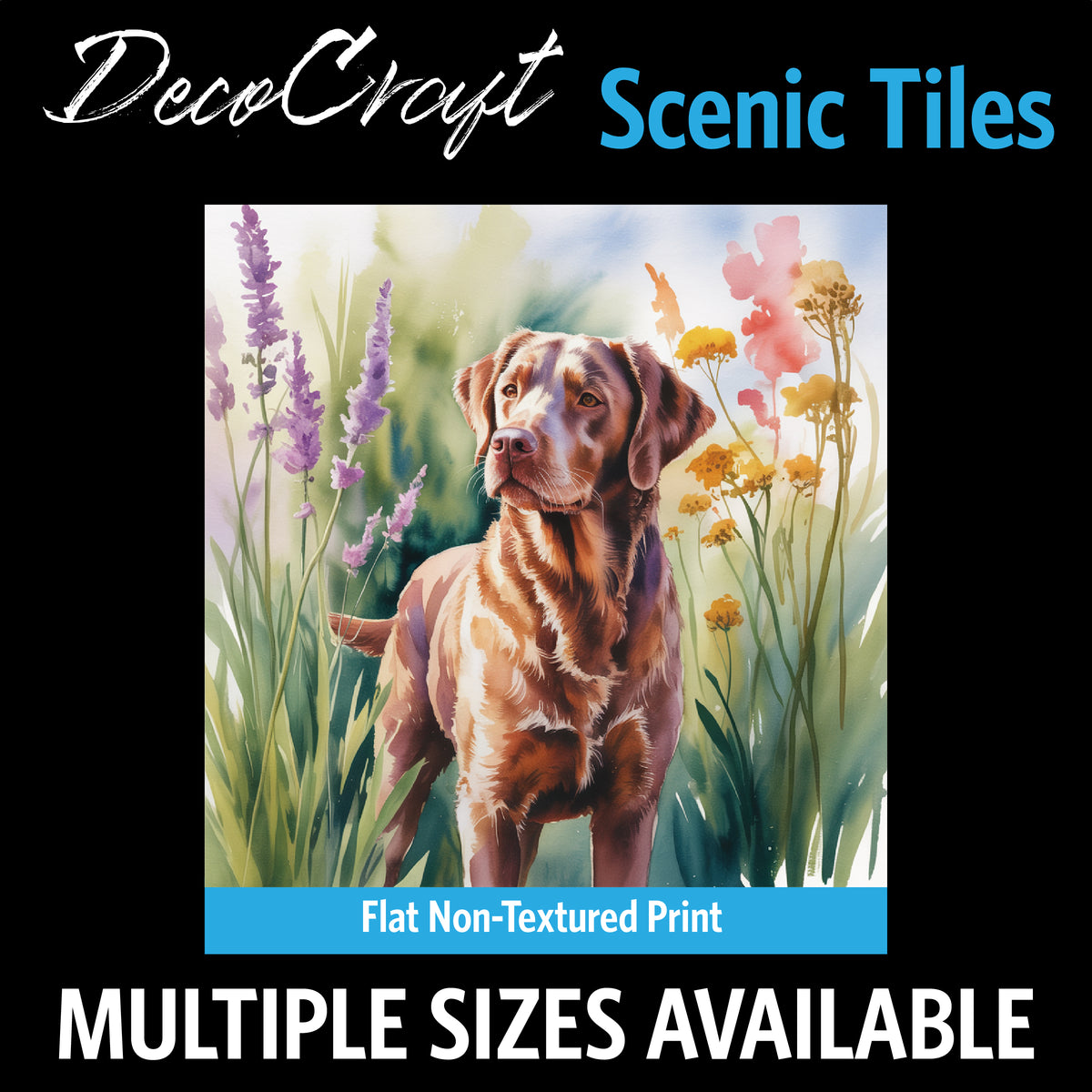 DecoCraft - Scenic Tiles Series - Watercolor Pets - Chesapeake Bay Retriever