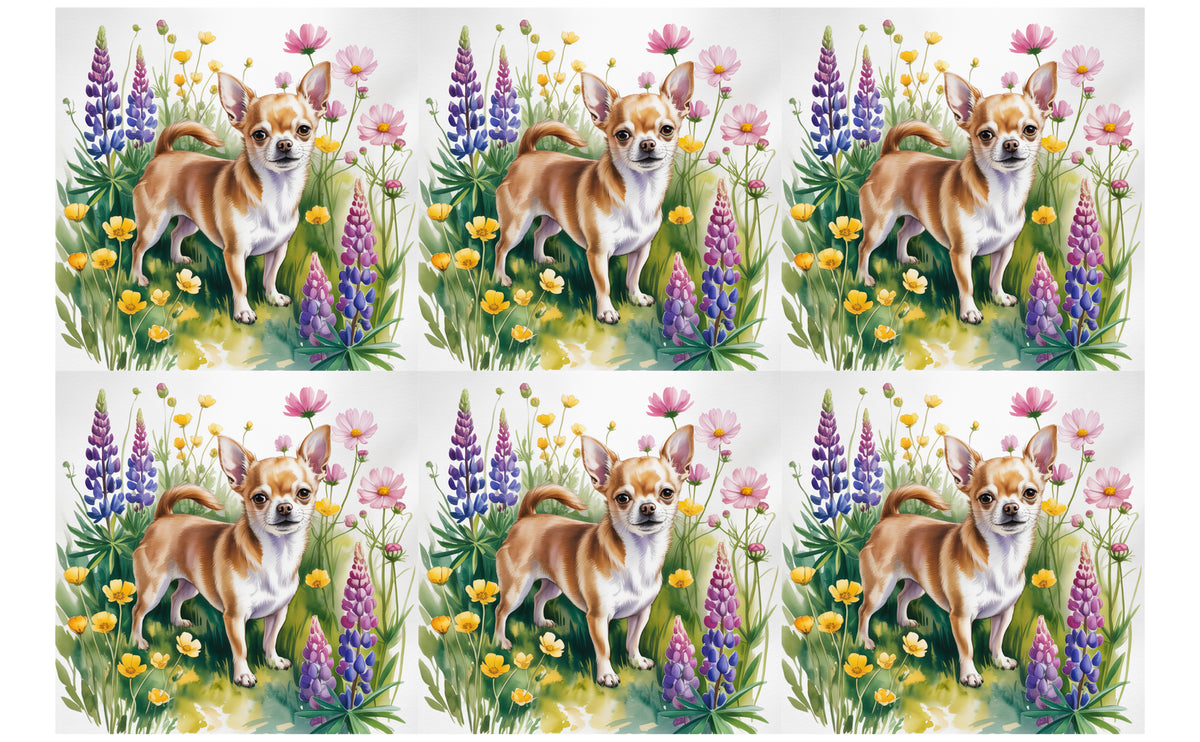 DecoCraft - Scenic Tiles Series - Watercolor Pets - Chihuahua - Tan