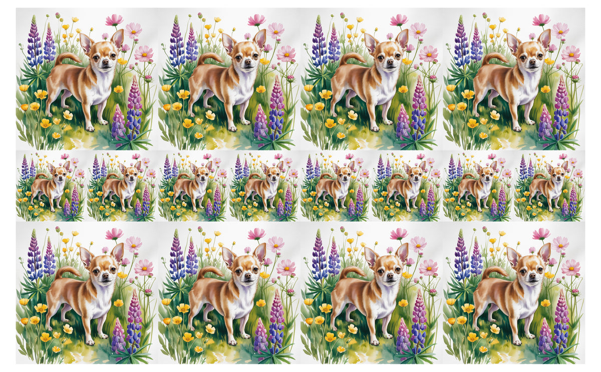 DecoCraft - Scenic Tiles Series - Watercolor Pets - Chihuahua - Tan