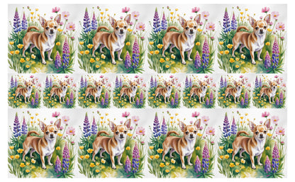 DecoCraft - Scenic Tiles Series - Watercolor Pets - Chihuahua - Tan