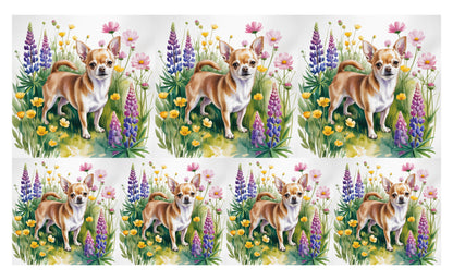 DecoCraft - Scenic Tiles Series - Watercolor Pets - Chihuahua - Tan