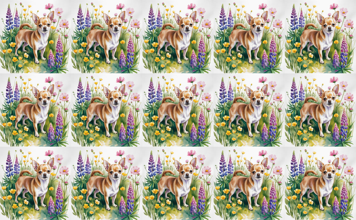 DecoCraft - Scenic Tiles Series - Watercolor Pets - Chihuahua - Tan