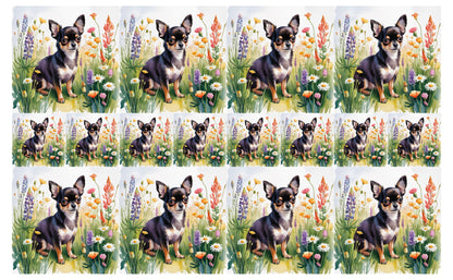 DecoCraft - Scenic Tiles Series - Watercolor Pets - Chihuahua - Black