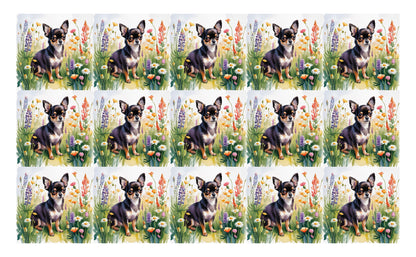 DecoCraft - Scenic Tiles Series - Watercolor Pets - Chihuahua - Black