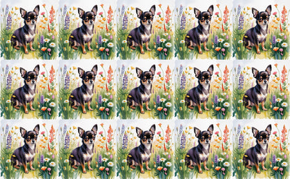 DecoCraft - Scenic Tiles Series - Watercolor Pets - Chihuahua - Black