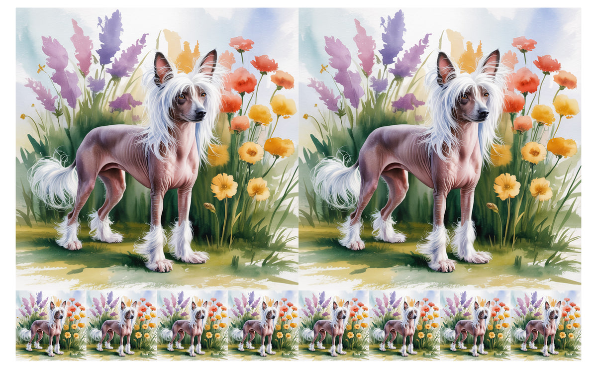 DecoCraft - Scenic Tiles Series - Watercolor Pets - Chinese Crested