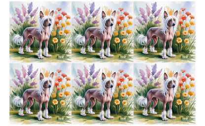DecoCraft - Scenic Tiles Series - Watercolor Pets - Chinese Crested