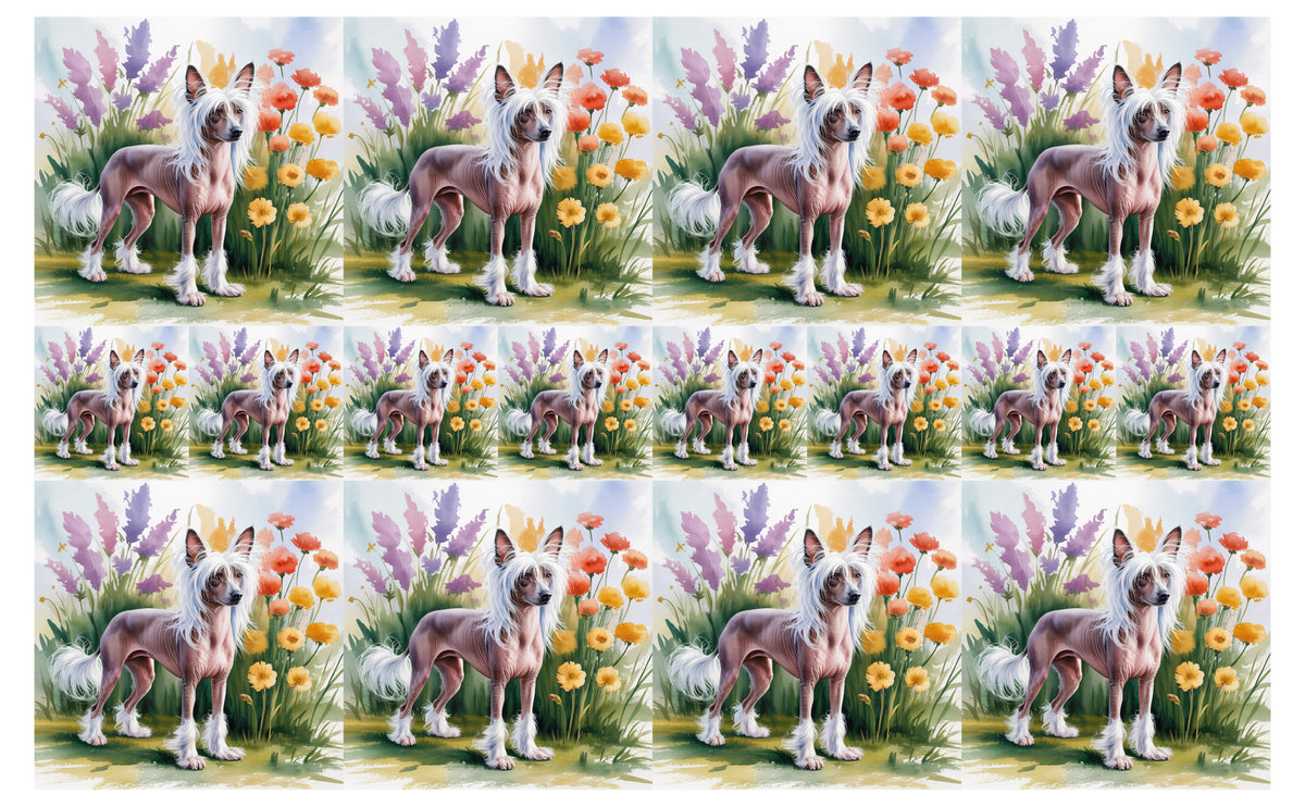 DecoCraft - Scenic Tiles Series - Watercolor Pets - Chinese Crested