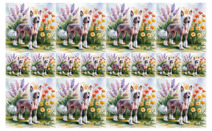 DecoCraft - Scenic Tiles Series - Watercolor Pets - Chinese Crested