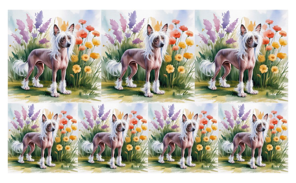 DecoCraft - Scenic Tiles Series - Watercolor Pets - Chinese Crested