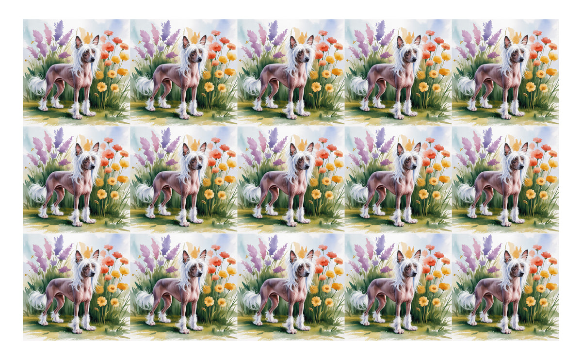 DecoCraft - Scenic Tiles Series - Watercolor Pets - Chinese Crested