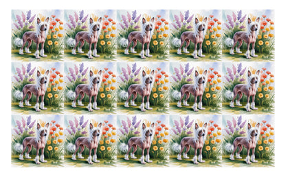 DecoCraft - Scenic Tiles Series - Watercolor Pets - Chinese Crested