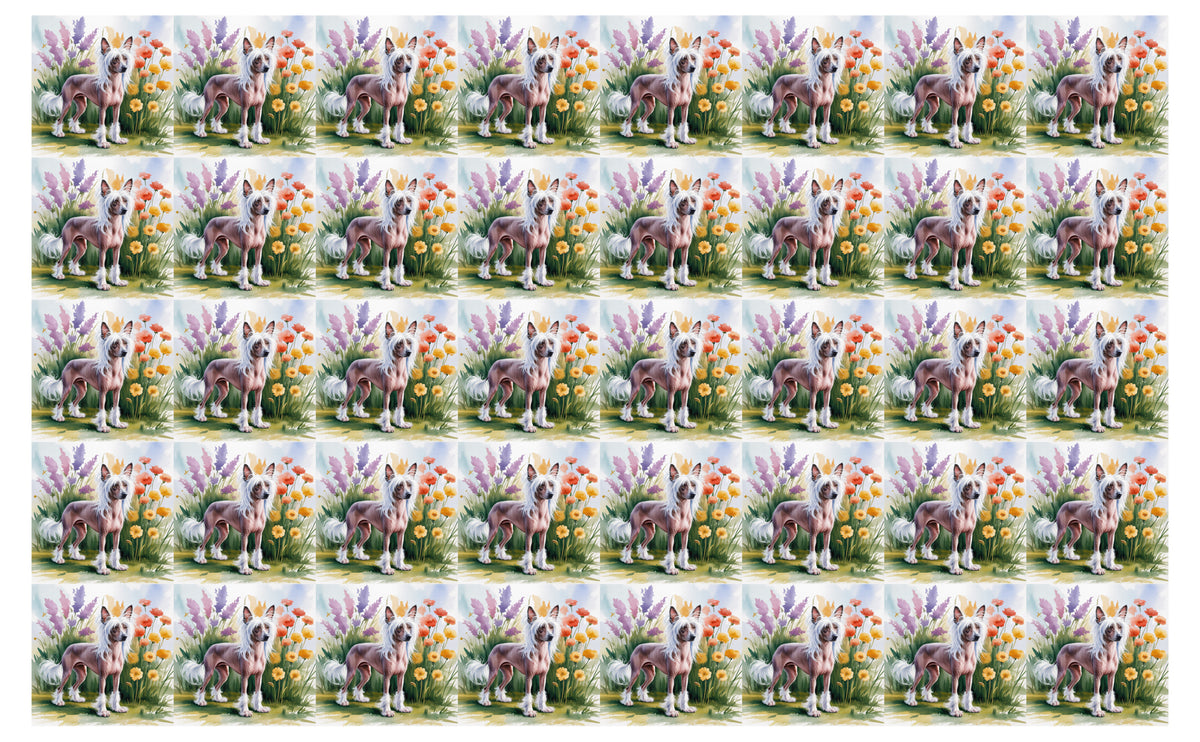 DecoCraft - Scenic Tiles Series - Watercolor Pets - Chinese Crested