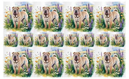 DecoCraft - Scenic Tiles Series - Watercolor Pets - Chinese Shar Pei
