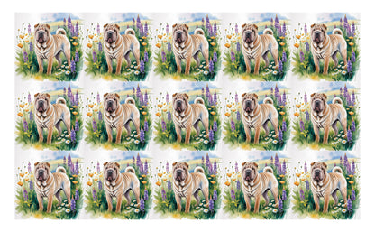 DecoCraft - Scenic Tiles Series - Watercolor Pets - Chinese Shar Pei