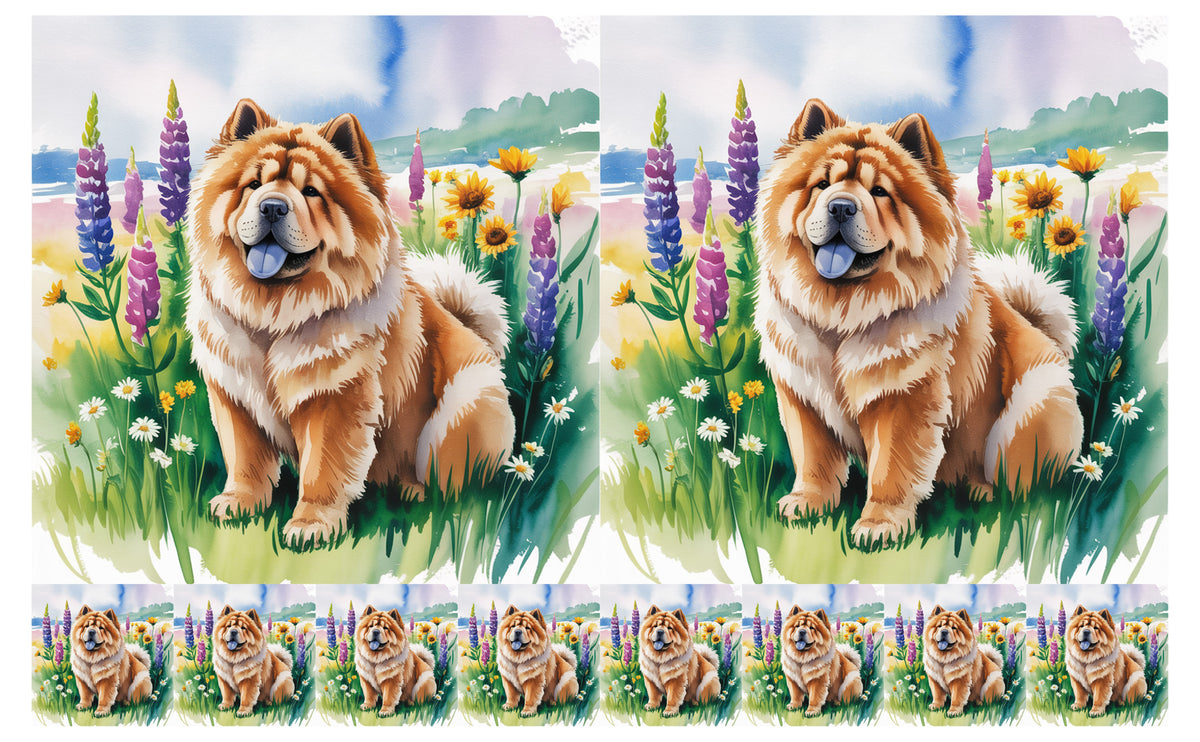DecoCraft - Scenic Tiles Series - Watercolor Pets - Chow