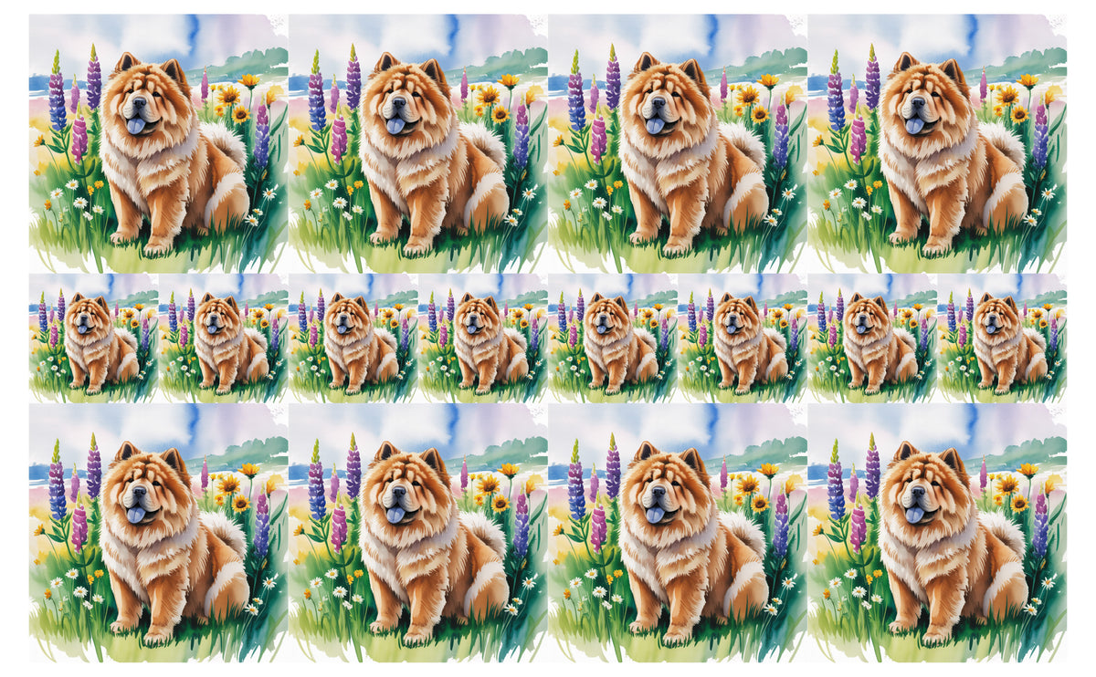 DecoCraft - Scenic Tiles Series - Watercolor Pets - Chow