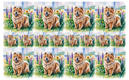 DecoCraft - Scenic Tiles Series - Watercolor Pets - Chow