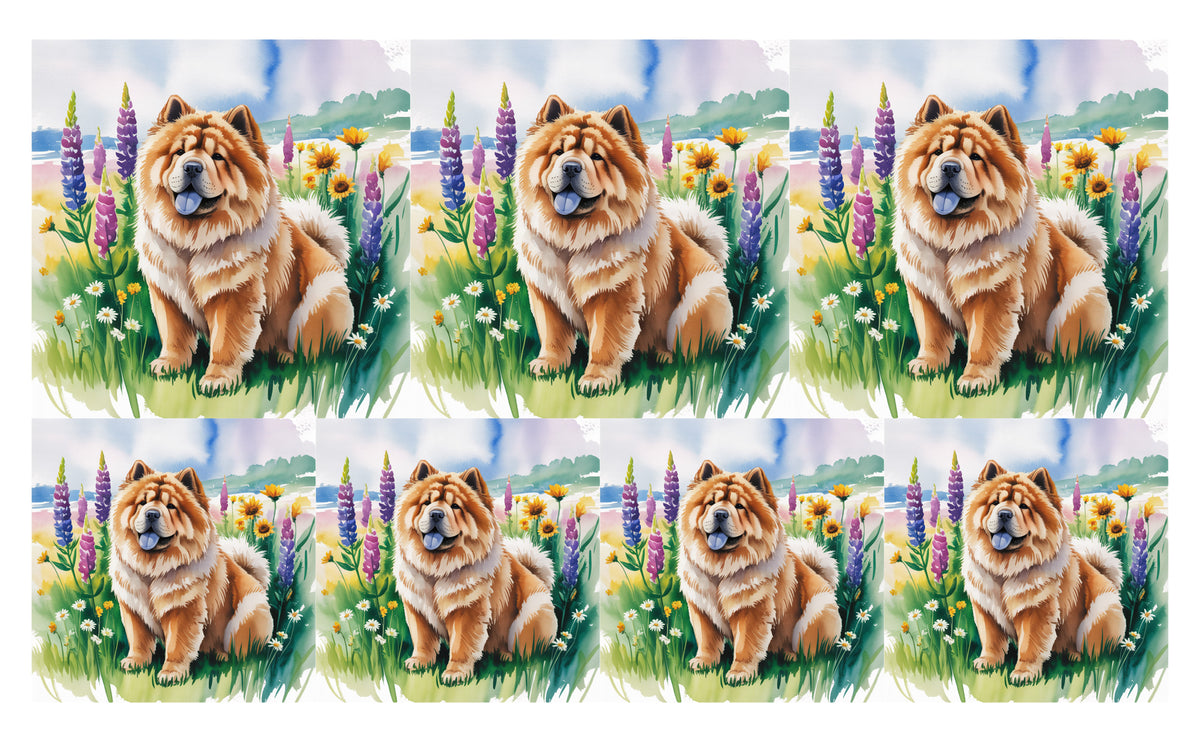 DecoCraft - Scenic Tiles Series - Watercolor Pets - Chow