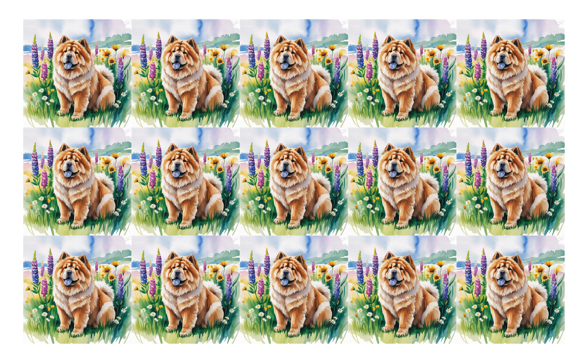 DecoCraft - Scenic Tiles Series - Watercolor Pets - Chow