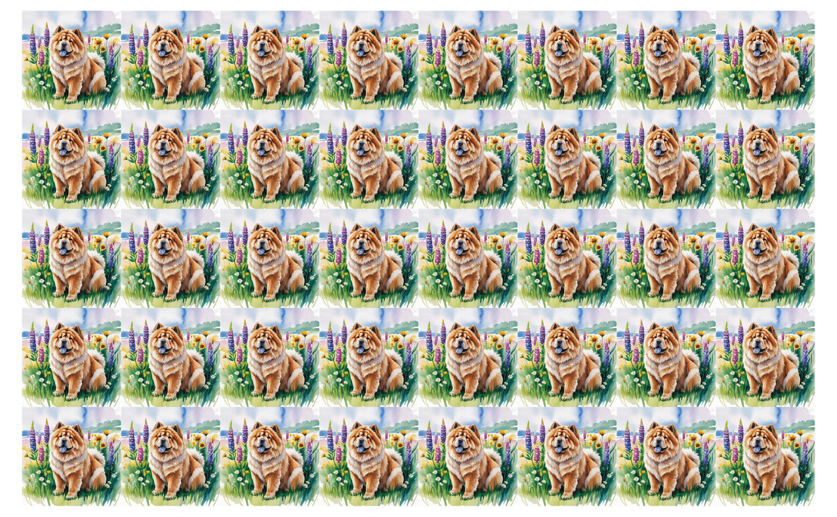 DecoCraft - Scenic Tiles Series - Watercolor Pets - Chow