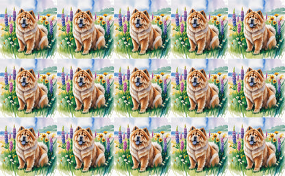 DecoCraft - Scenic Tiles Series - Watercolor Pets - Chow