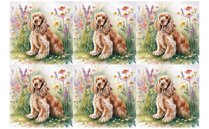 DecoCraft - Scenic Tiles Series - Watercolor Pets - Cocker Spaniel