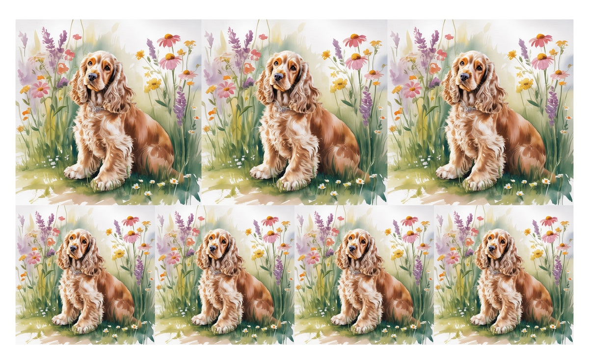 DecoCraft - Scenic Tiles Series - Watercolor Pets - Cocker Spaniel