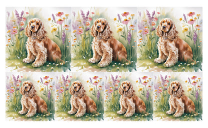 DecoCraft - Scenic Tiles Series - Watercolor Pets - Cocker Spaniel