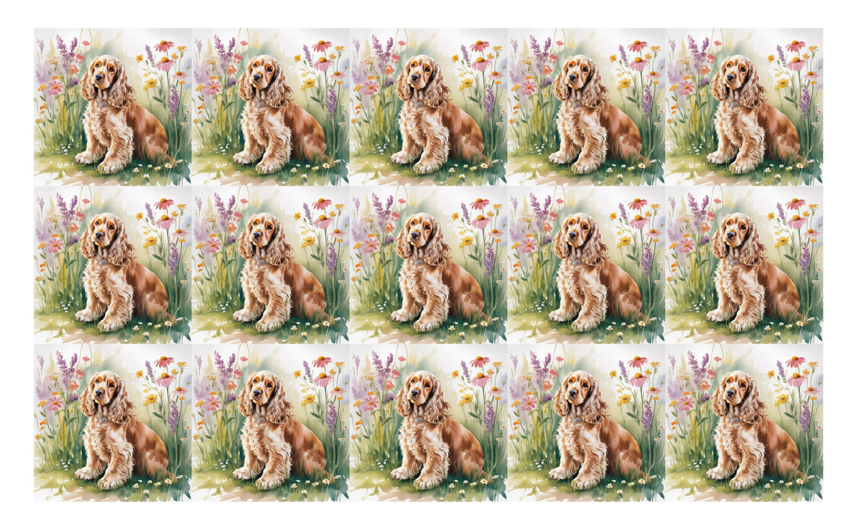 DecoCraft - Scenic Tiles Series - Watercolor Pets - Cocker Spaniel