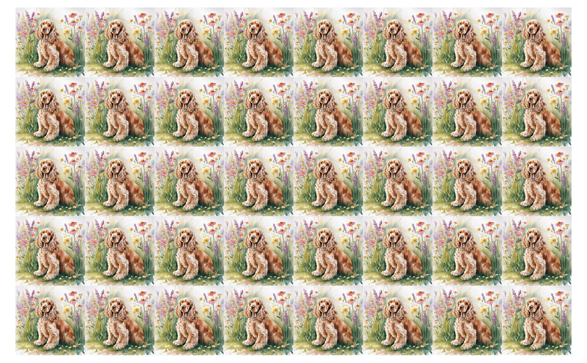 DecoCraft - Scenic Tiles Series - Watercolor Pets - Cocker Spaniel