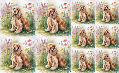 DecoCraft - Scenic Tiles Series - Watercolor Pets - Cocker Spaniel