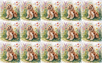 DecoCraft - Scenic Tiles Series - Watercolor Pets - Cocker Spaniel