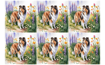 DecoCraft - Scenic Tiles Series - Watercolor Pets - Collie