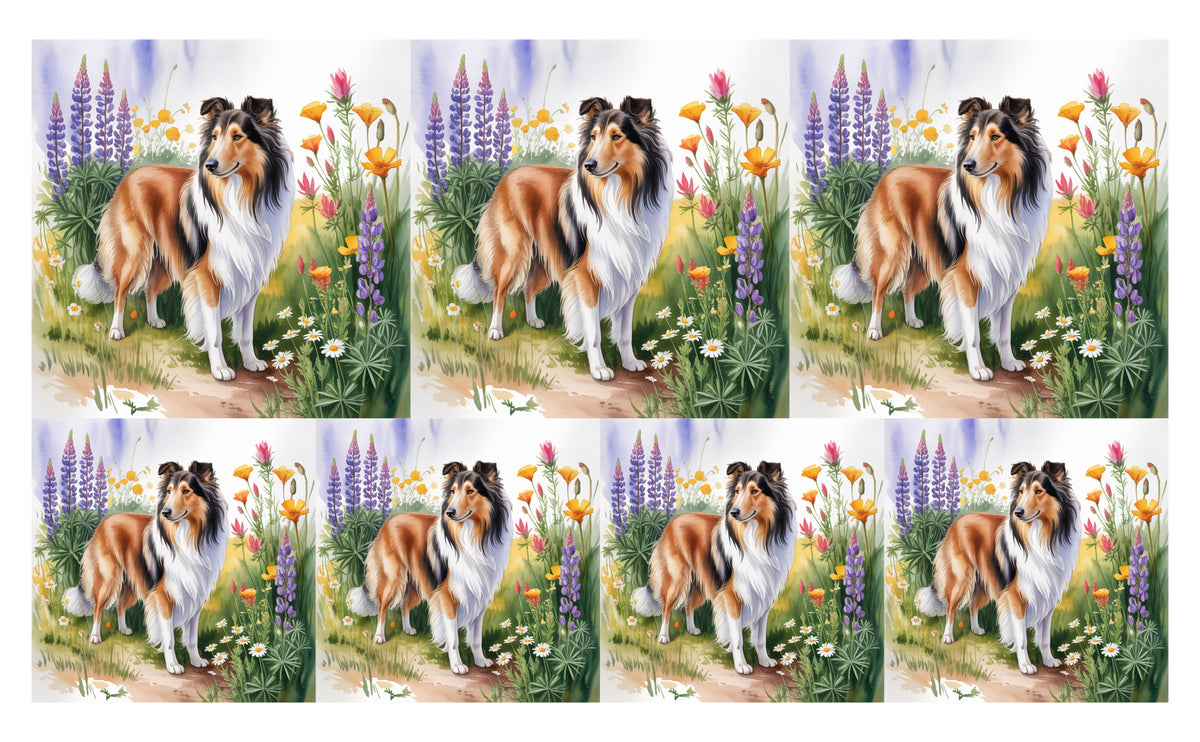 DecoCraft - Scenic Tiles Series - Watercolor Pets - Collie