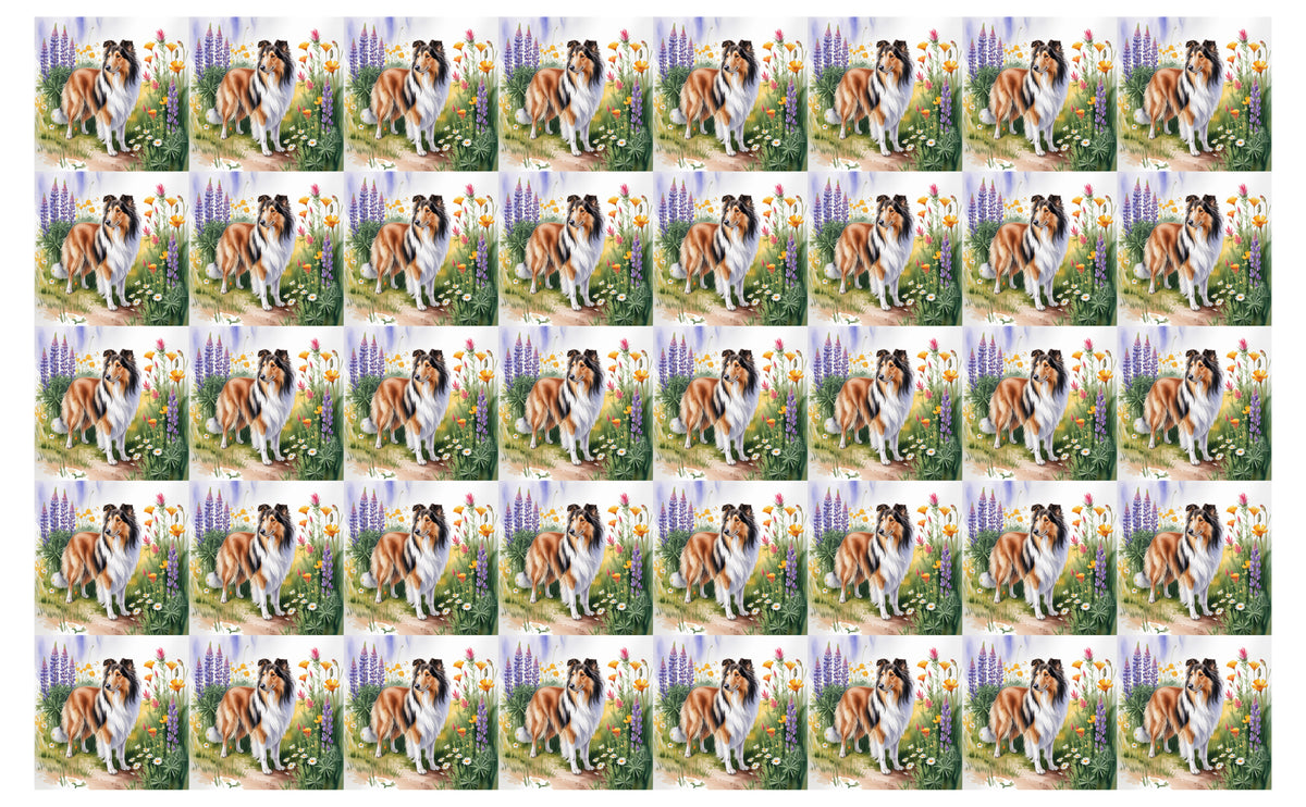DecoCraft - Scenic Tiles Series - Watercolor Pets - Collie