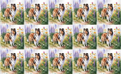 DecoCraft - Scenic Tiles Series - Watercolor Pets - Collie