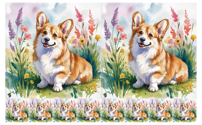 DecoCraft - Scenic Tiles Series - Watercolor Pets - Corgi - Tan