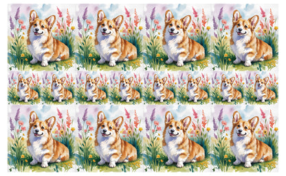 DecoCraft - Scenic Tiles Series - Watercolor Pets - Corgi - Tan