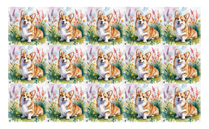 DecoCraft - Scenic Tiles Series - Watercolor Pets - Corgi - Tan