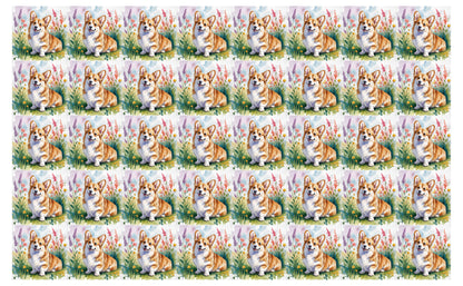 DecoCraft - Scenic Tiles Series - Watercolor Pets - Corgi - Tan