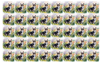 DecoCraft - Scenic Tiles Series - Watercolor Pets - Corgi - Black
