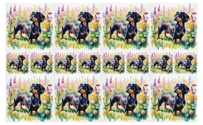 DecoCraft - Scenic Tiles Series - Watercolor Pets - Dachshund - Black