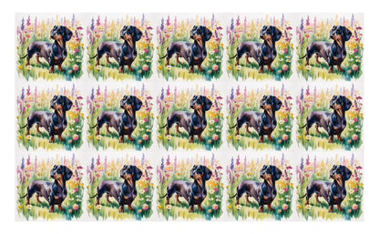DecoCraft - Scenic Tiles Series - Watercolor Pets - Dachshund - Black