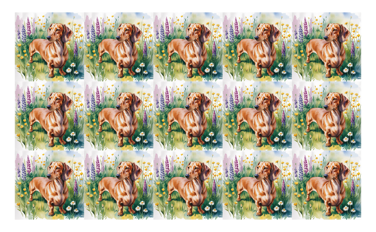 DecoCraft - Scenic Tiles Series - Watercolor Pets - Dachshund - Brown